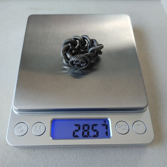 Gucci Interlocking G Chain Ring 925 Sterling Silver Size US 7.5 - Picture 9 of 9